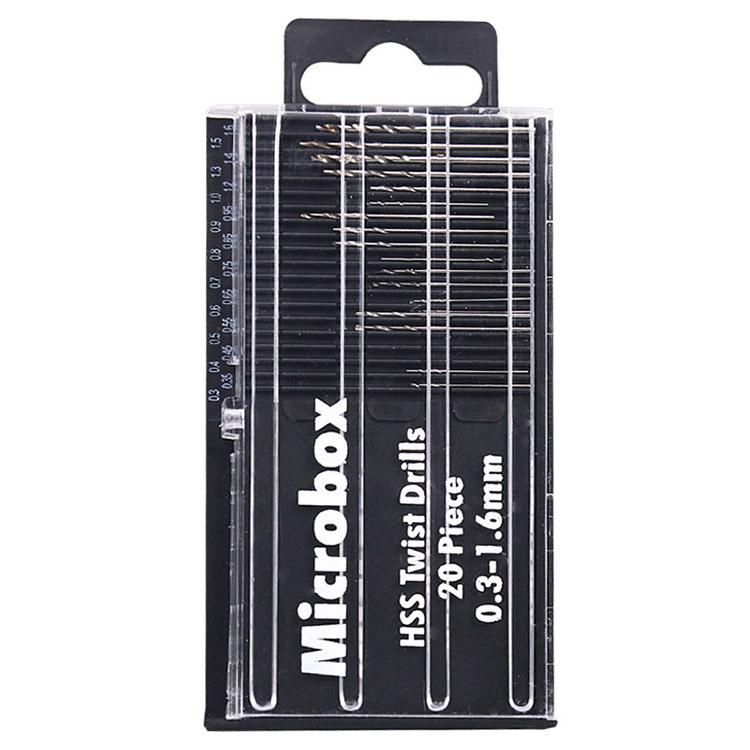 20-Piece Mini Twist Drill Bit Set with Plastic Box for Electric Drill