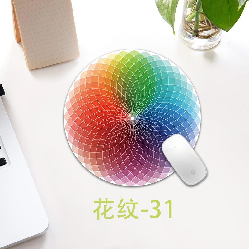 Ethnic Style Pattern Round Small Creative Thickened Mouse Pad Keyboard Pad Office Cup Table Mat Production