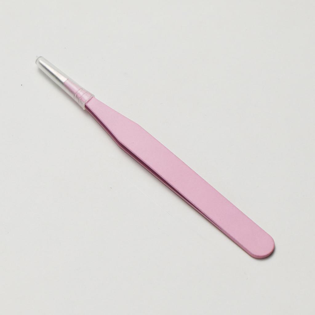 1pcs Macaron Colorful Stainless Steel Tweezers Straight and Bent Tips for Nails Eyelash Makeup DIY Sticker Tools