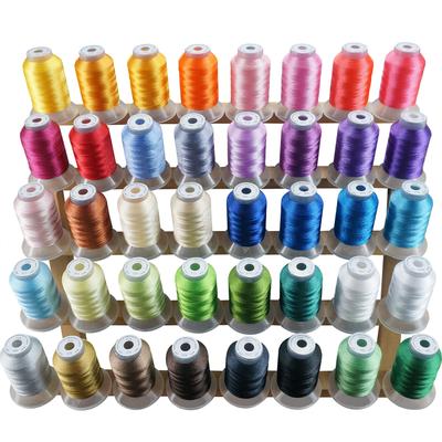 40 Color Polyester Embroidery Machine Thread Set 500M (550Y) Spools - 50 Weight Sewing Threads for Embroidery Machines