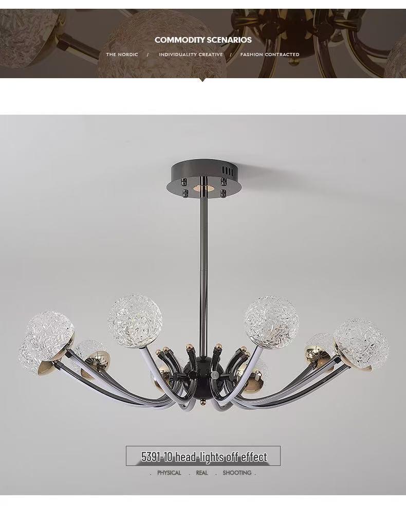 Modern Minimalist Nordic Chandelier: Elegant Mushroom Lighting for Living Rooms, Dining Tables, and Bars