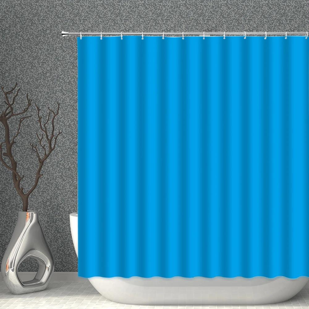 Pure White Grey Polyester Fabric Shower Curtains Black Blue Yellow Gradient Purple Waterproof Bath Curtain For Bathroom Decor