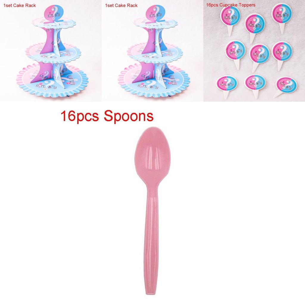 Elegant Baby Gender Reveal Party Decoration Boy Or Girl Disposable Tableware Set
