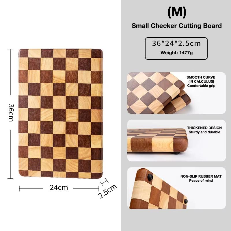 Acacia Wooden Cutting Board Thicken Splicing Checkerboard Solid Wood Non-slip Chopping Board for Cut Fruit Vegetable Board
