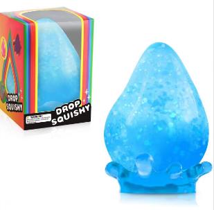 Brinquedo Needoh em forma de gota sonhadora, rebote lento, brinquedo sensorial de descompressão em silicone macio transparente para aliviar o stress