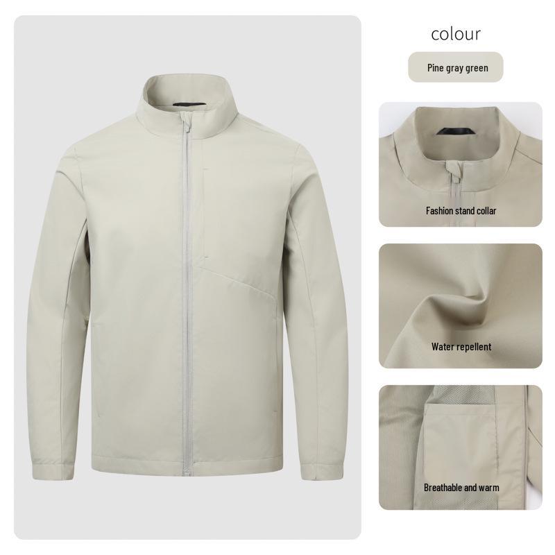 Unisex Water-Repellent Windproof Stand Collar Thin Shell Jacket Lz111 M