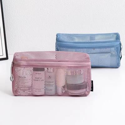 Lässige Nylon-Aufbewahrungstasche mit Reißverschluss Netz-Kulturbeutel Handgehaltene Mehrzweck-Netztasche Damen