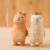 Wooden Cat Figurine Decor Handmade Gift For Cat Lovers Home Office Display