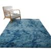 Silk and Wool Tie-Dye Plush Long-Pile Rug for Bedroom and Living Room