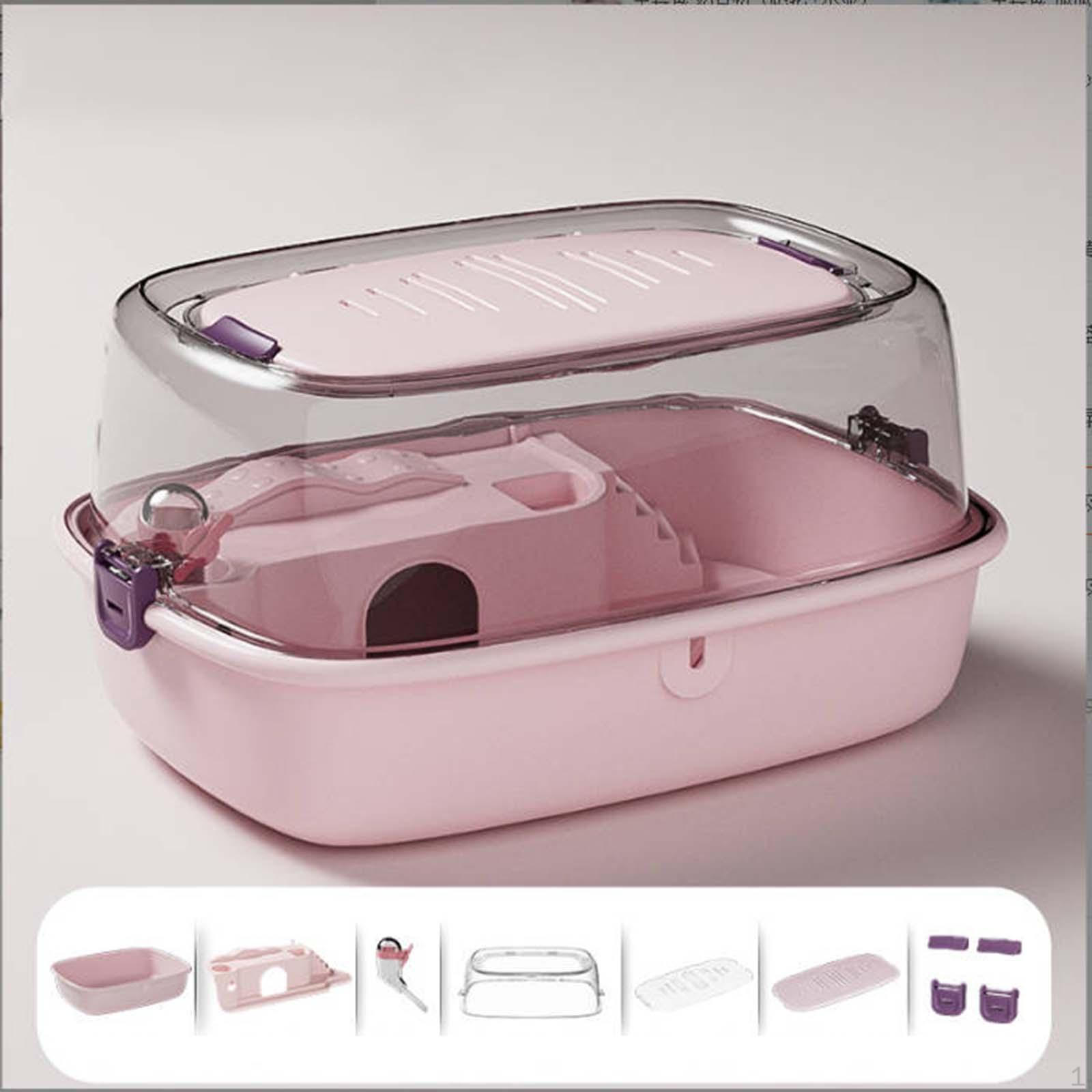 

Клетка для хомяка, среда обитания, портативный прозрачный игровой домик для упражнений, маленькое животное для сахара розовый