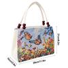 Ethnic Style Embroidery Canvas Bag Floral Embroidered Double Layered Lady Handbag Large Capacity Women Shoulder Bag Daily Use