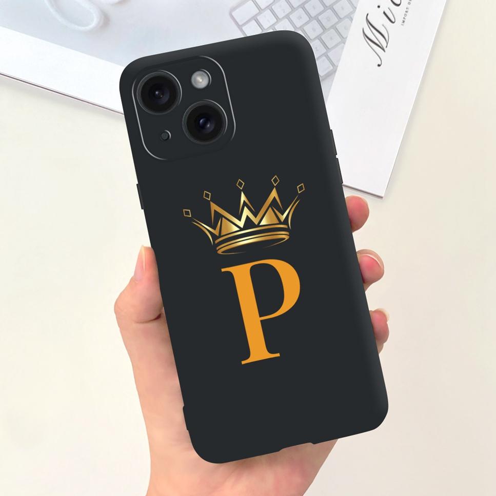 For Apple iPhone 15 15Pro 5G Case Fashion Letter Flower Luxury Crown Soft Silicone Cover For iPhone15+ 15Plus 15 Pro Max Bumper