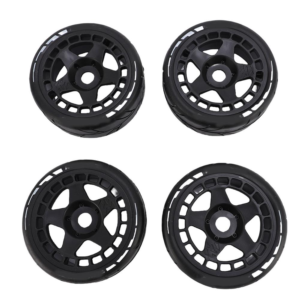 4PCS RC Rally Tires 17mm Rugged Plastic 1 8 RC Car Wheel Tyres for Entertainment Black