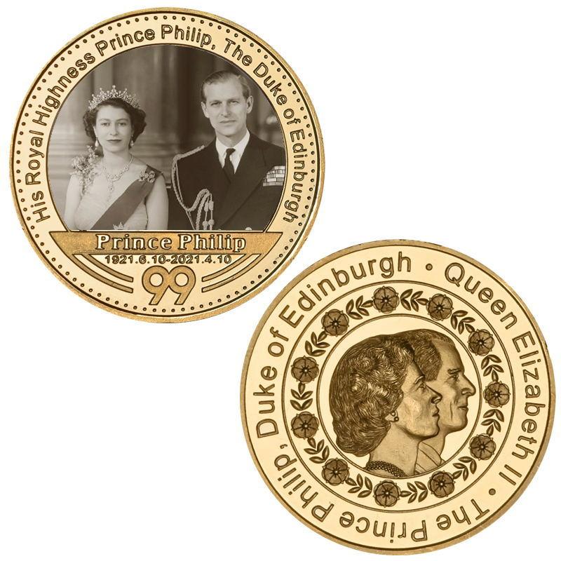 

Prince Philip Medal, commemorative metal coin set, collectible badge