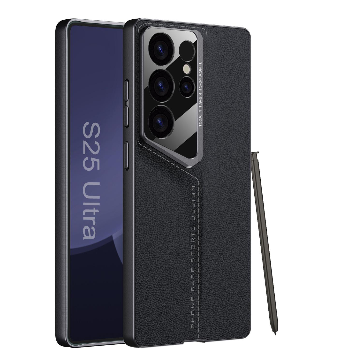 

Samsung S25ultra Mobile Phone Case Suitable for S25Ultra Blade Plain Leather Protective Case Fashionable Anti Fall SM-S25Ultra