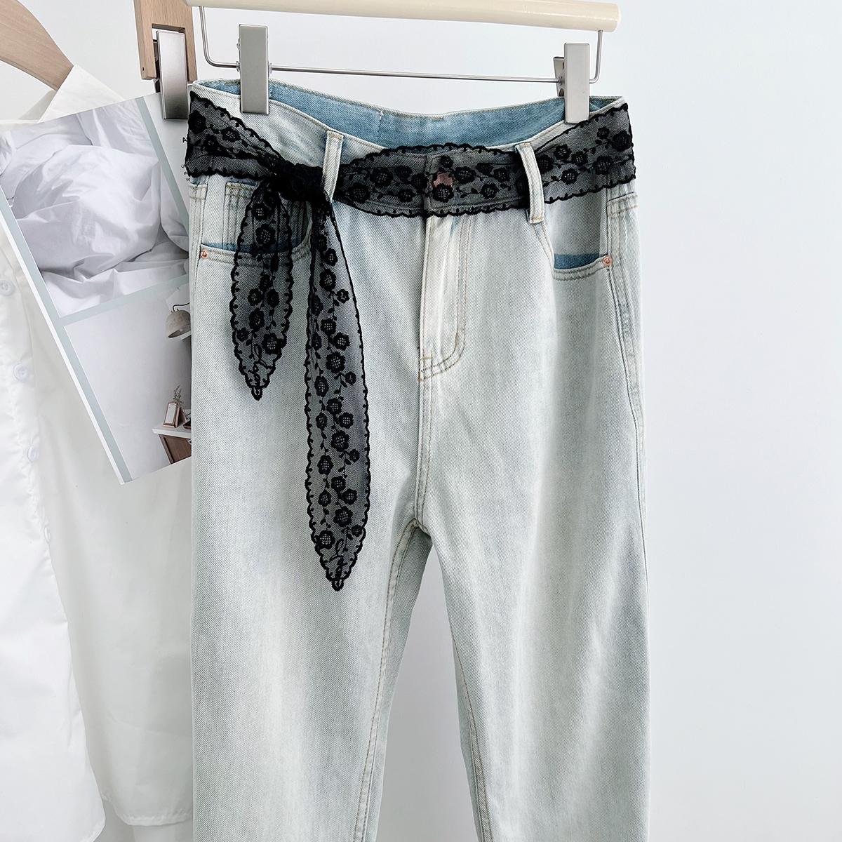 

Белый кружевной полый пояс, Украшение талии, Тонкий и длинный шелковый шарф, Женские Ins аксессуары, Стройный и высококлассный вид, Универсальный 140cm