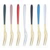 DS Dessert Fruit Tea Fork Set Stainless Steel 304 Gift Home Use, Mixed Colors 8 Pieces, 1 Piece, Korean Popular Tableware