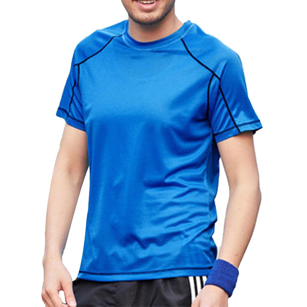 Athletic Men's Performance Short Sleeve T-Shirt Male's Breathable Ice-silk Quick-drying Running Sports Top