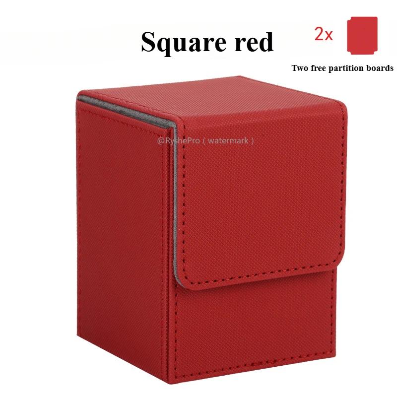 Trading Card Storage Box for 100+Single Sleeved Cards with 2 Dividers Commander Deck Box Compatible with Mtg Card Case