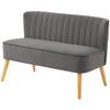 Sofa Retrodesign 2 Seater Sofa Wooden Legs 117 Cm X 56.5 Cm X 77 Cm Dark Gray