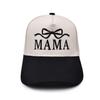 Mama Bow Embroidery Baseball Cap 5-Panel Snapback Cap For Mother'S Day Gift Embroidered Cotton Adjustable Hat For Women