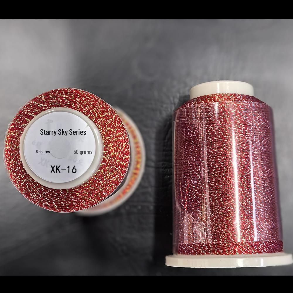 Starry Sky Gradient Yarn: 6-Strand Purple Illusion Tassel for DIY Bracelet & Handmade Weaving Accessories.