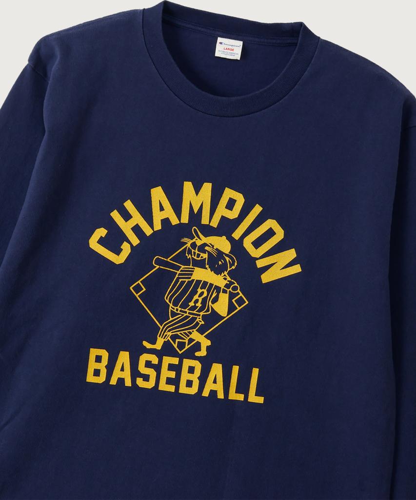 CHAMPION Baseball Regular Fit Long Sleeve T-Shirt Navy
