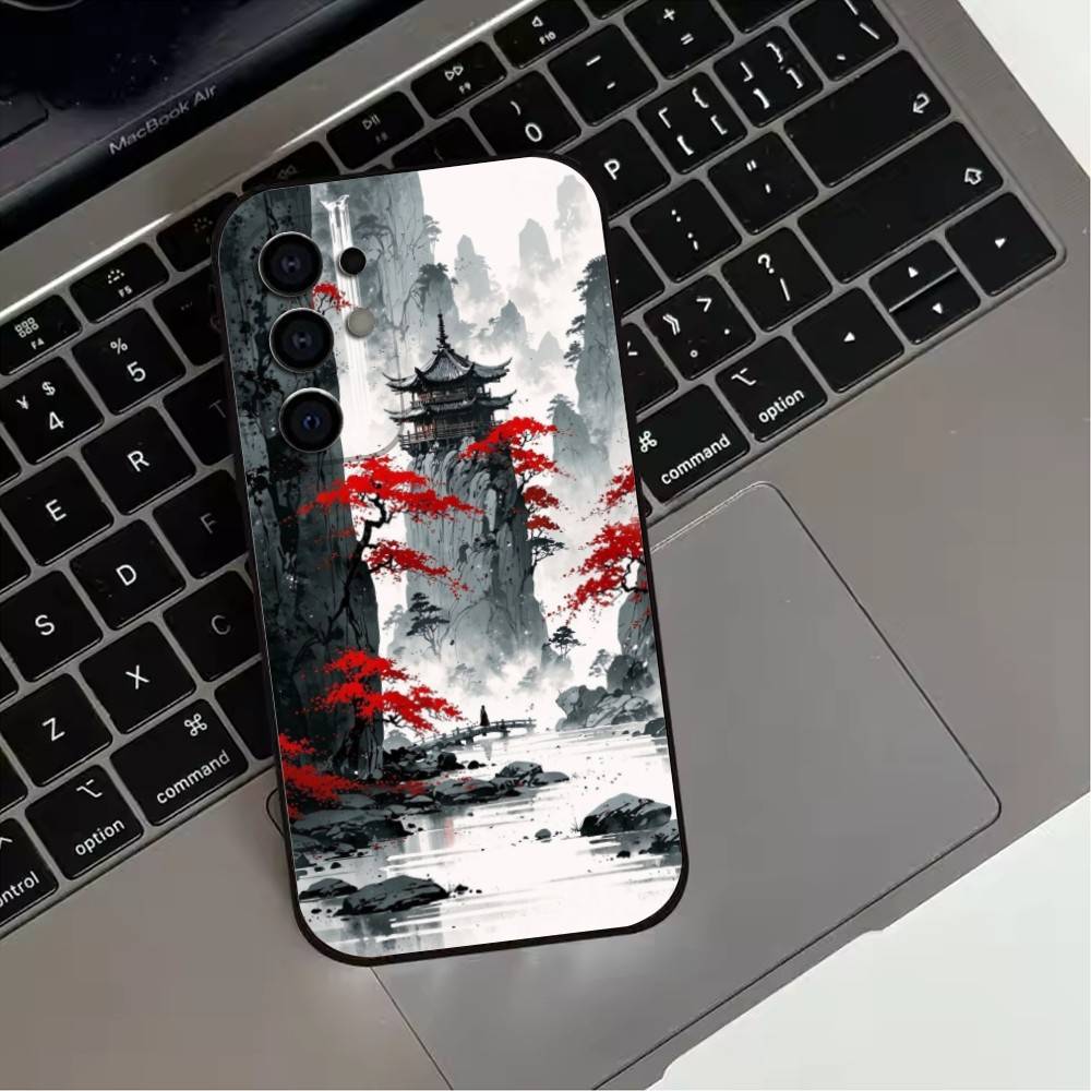 C-Chinese L-landscape  Phone Case For Samsung S25,S24,S21,S22,S23,S30,Ultra,S20,Plus,Fe,Lite,Note,10,9,5G Black Cover