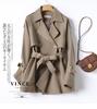 2024 Autumn British Style Women's Windbreaker: Fashionable, Slim Waist, Lapel Short Coat