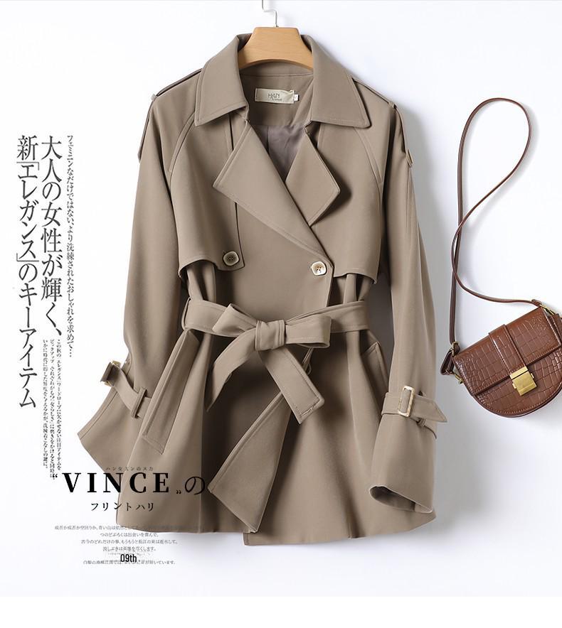 2024 Autumn British Style Women's Windbreaker: Fashionable, Slim Waist, Lapel Short Coat