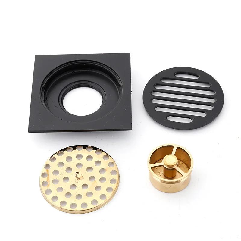 10X10cm square black all copper deodorization filter cover floor drain shower floor drain bathroom hardware accessories