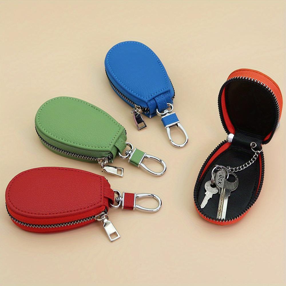 Men PU Leather Key Bag Multifunctional Portable Key Storage Bag Women Lamb Pattern Key Pouch Keychain Organizer Wallet Pocket