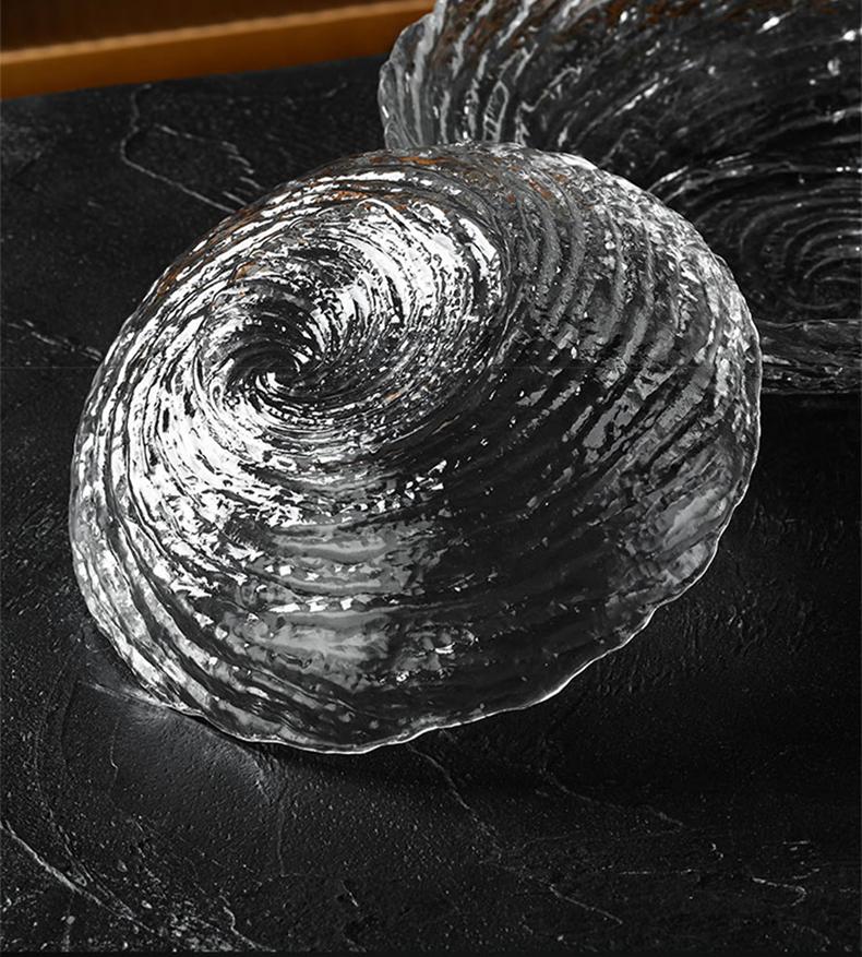 Crystal Glass Bowl Hammered Texture Modern Tableware Salad Fruit Dessert Snack Bowl