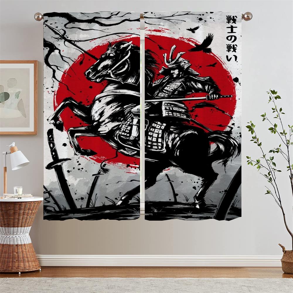 Japanese Samurai Cheap Things With Free Shipping for Home Interior Curtains for Living Room Blind Cover Curtain Tiebacks Blinds