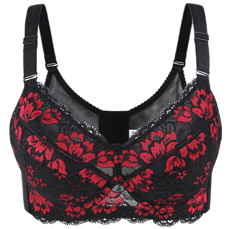 

Женский кружевной бюстгальтер на косточках с легкой подкладкой, бюстгальтер-минимайзер больших размеров 34, 36, 38, 40, 42, 44, 46, 48 BCDE 48/110E