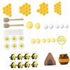 Birthday Cake Topper Bee Theme Multicolor Clay Honeycomb Daisy Ball Insert Decorations for Children's Party