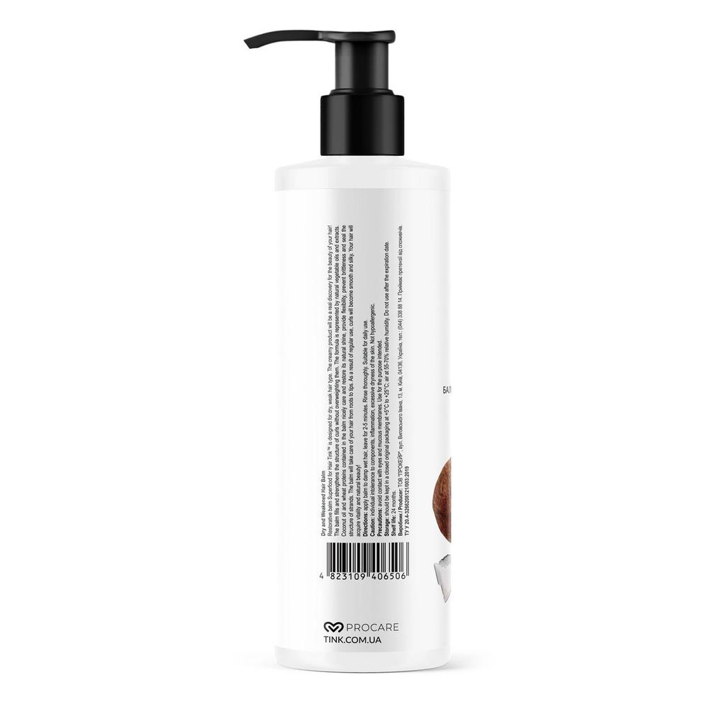 Balm for Dry, Weakened Hair Coconut-Wheat Proteins Tink 500 Ml