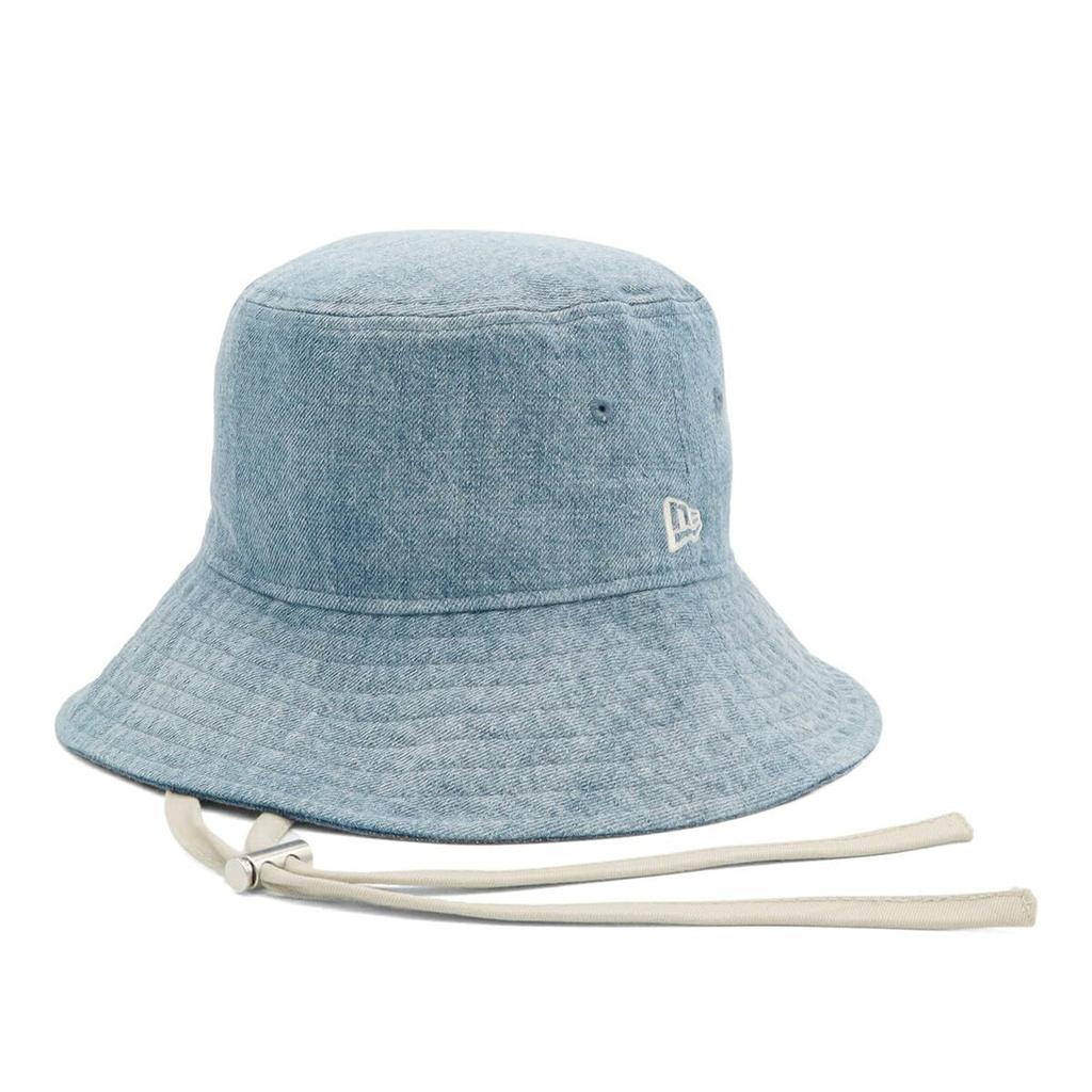 New Era Women's Bucket Hat Drawstring Plain Washed Denim LXL BUCKET03 CORD STRAP WDNM FRT 14388477 NER36C8905
