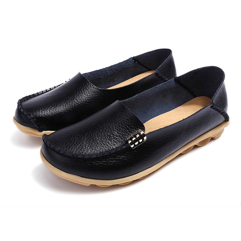Flat Shoes Women Slip On Shoes For Women's Moccasins Genuine Leather Loafers Women Flats Ladies Shoes Plus Size Sapato Feminino