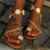 Summer New Sweet Flower Flat-toed Beach Sandals Large Size 44 Women's Sandals