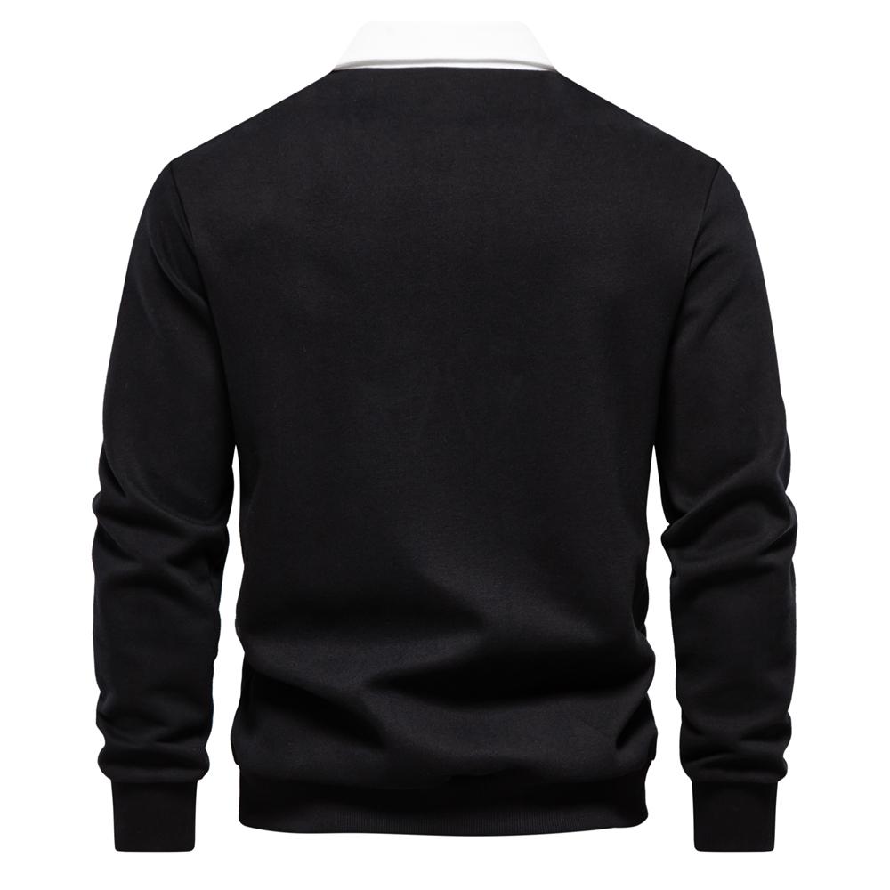 TrendHub New Autumn Fashion Design Polo Neck Sweatshirts for Men Casual and Social Wear Quality Cotton Mens Sweatshirts