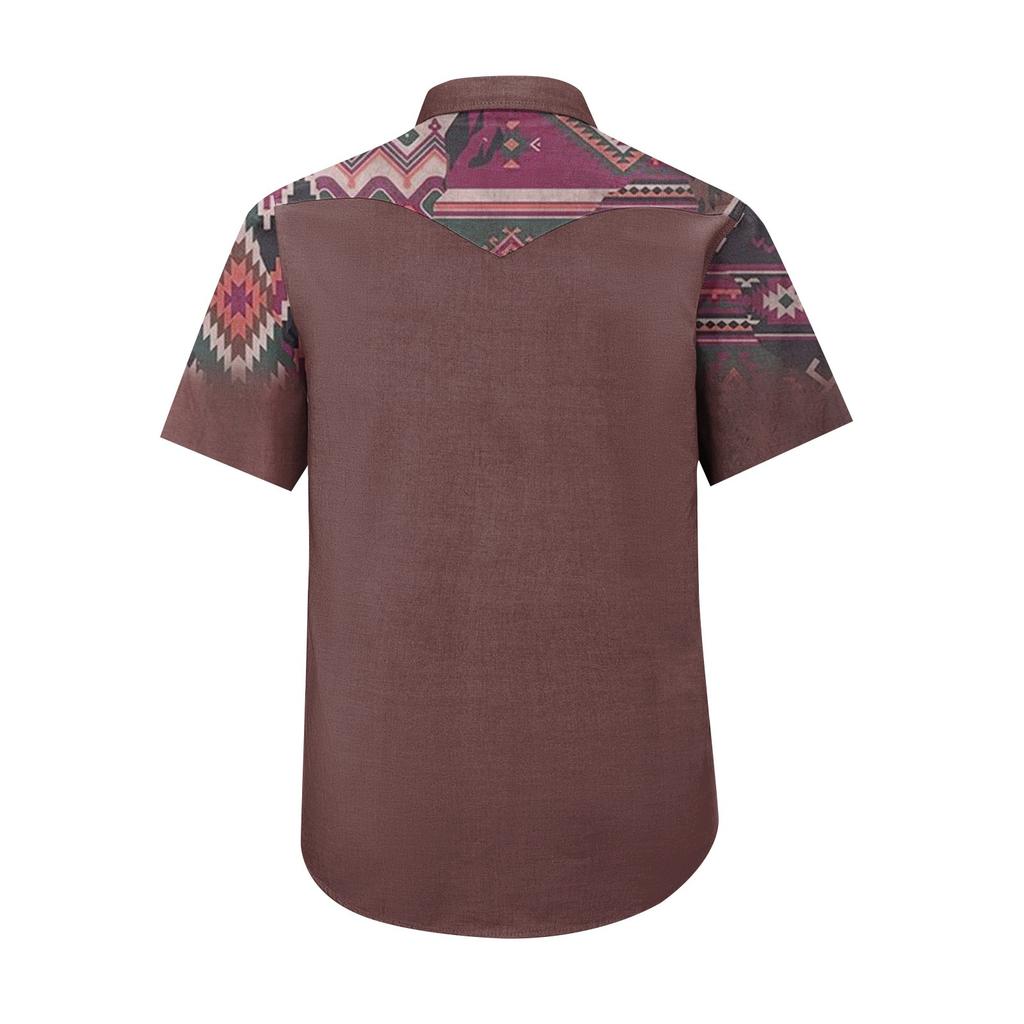 Men'S Fashionable Lapel And Shoulder Length Short Sleeved Casual Top
