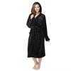 Women's Solid Color Plus Size Hooded Nightgown, Home Wear, Hotel Autumn and Winter Pajamas, Extended Flannel Couple Bathrobe