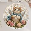 Round Carpet Bedroom Stain-resistant Cartoon Cat Bedside Children's Rug Floor Mat Living Room Washable Thickened Coffee Table Mat