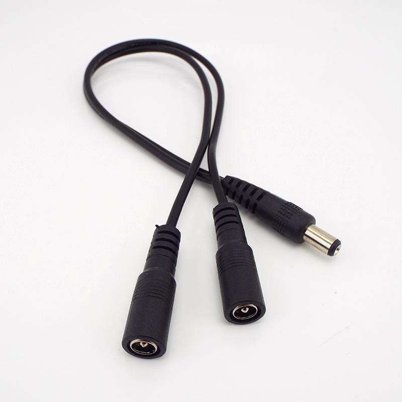 8pcs 2 Way 1 DC Male Female To 2 Male Female Splitter Power Connector Adapter Cable 5.5x2.1 Plug Extend Strip Cord Wholesale