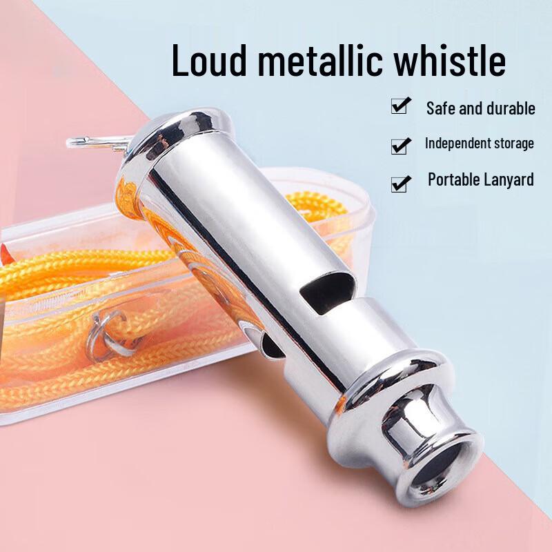 Brangdy Dual Chamber Stainless Steel Survival Whistle 2-pack