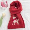 Knitted wool autumn and winter cold-proof versatile warm comfortable neck protection scarf three-dimensional bow jacquard deer scarf