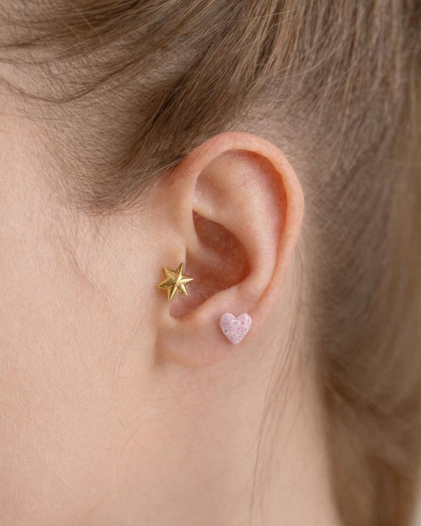 Cerabonito Daily Asymmetrical Heart Ceramic Earrings