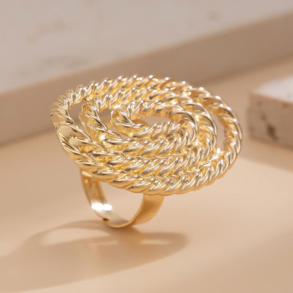 Women Fashion Jewelry Geometric Oval Rings Irregular Creative Adjustable Imitation Pearl Finger Rings Vintage Party Gifts