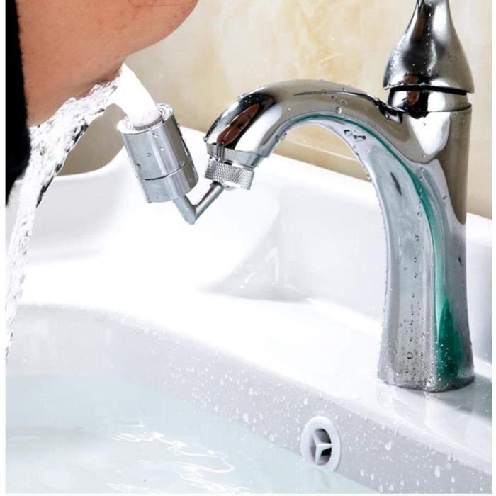 Filtre robinet anti-éclaboussures rotatif à 720° avec deux modes de sortie d'eau, adaptateur pulvérisateur universel